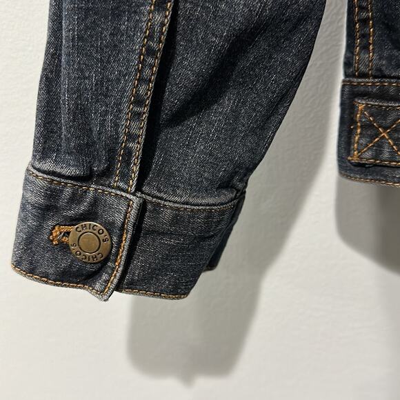 Chico’s Dark Denim Jean Jacket Size Small - Picture 4 of 6
